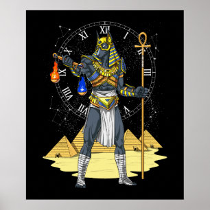 Póster Anubis Matiología del Dios Antiguo Egipcio Ankh