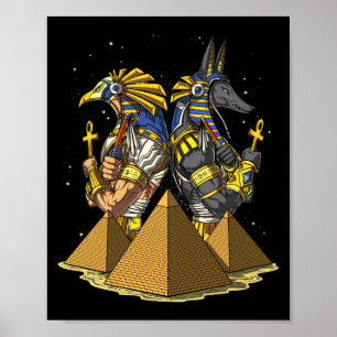 Póster Anubis Ra Egyptian Gods Antiguas Pyramids Mytholog