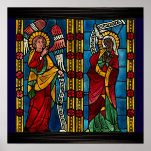 Póster Anunciación Colorida Con Mary Y Gabriel