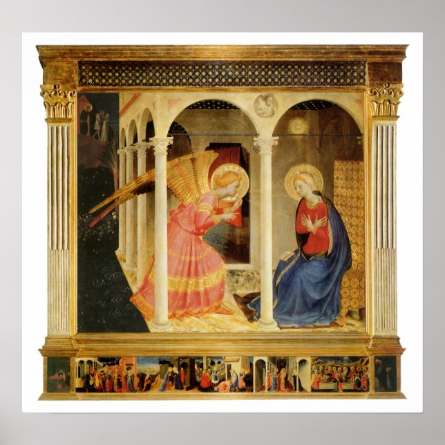 Póster Anunciación de Fra Angelico, Bella Artes del Renac (Frente)