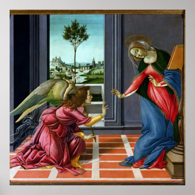 Póster Anunciación de Sandro Botticelli (Frente)