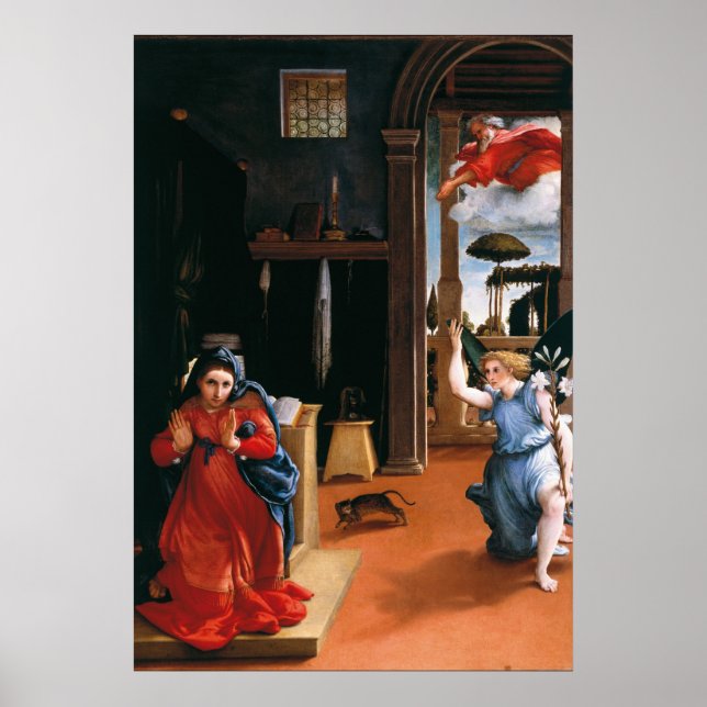 Póster ANUNCIACIÓN RECANATI por Lorenzo Lotto (Frente)