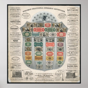 Póster ANUNCIADOR DE MONEDA FRACTIONAL ESPECÍFICO c. 1867