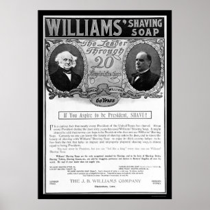 Póster Anuncio 1901 del jabón de afeitar de Williams