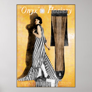 Póster Anuncio 1920 de la calcetería - lindo y artístic