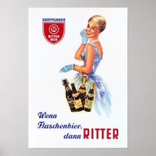 Póster Anuncio alemán de cerveza Dortmunder RITTER BIER R