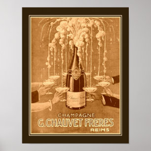 Póster Anuncio Art Decó De Champagne De 1923