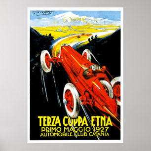 Póster Anuncio auto 1927 de la reunión del camino de