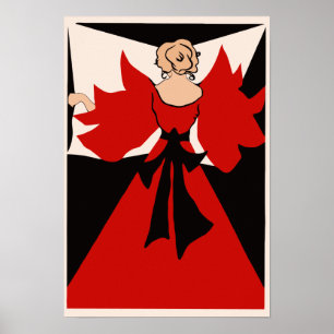 Póster Anuncio danés del periódico del époque de la