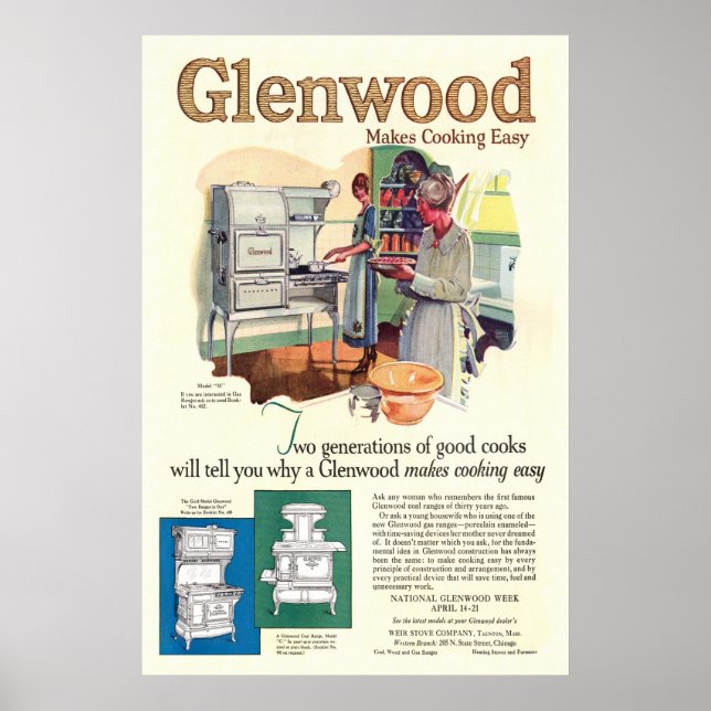 Póster Anuncio de 1923 sobre la madera de Glenwood (Frente)