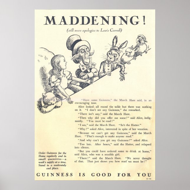 Póster Anuncio de 1933, para GUINNESS (Frente)