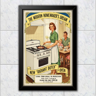 Póster Anuncio de 1950 de la Olla Holandesa Radiant Vinta