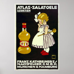 Póster Anuncio de aceite de ensalada alemán