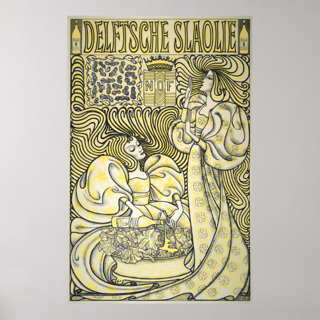Póster Anuncio de aceite de ensalada de Art Nouveau de ép (Frente)