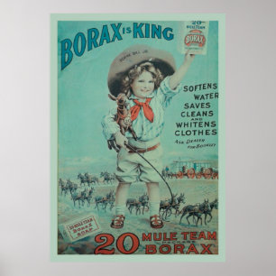 Póster Anuncio de afiche del rey del Borax