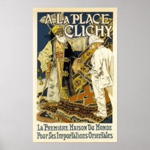 Póster Anuncio de alfombra oriental vintage