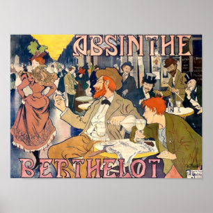 Póster Anuncio de Art Nouveau Absinthe de la era victoria