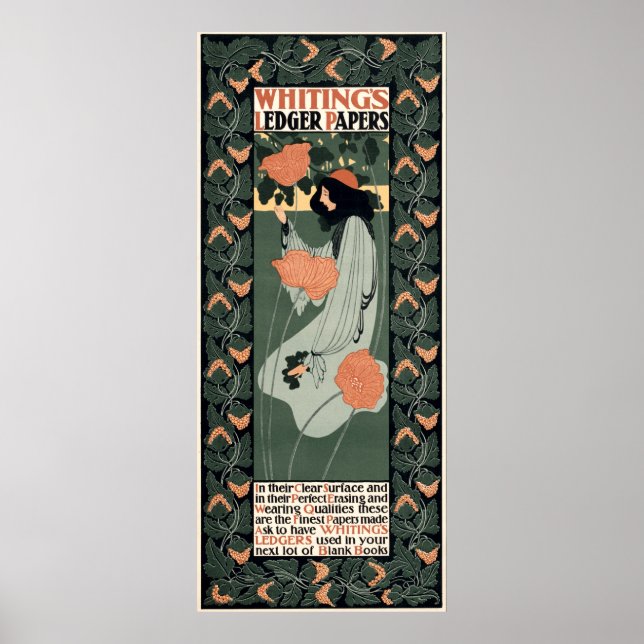Póster Anuncio de Art Nouveau de 1890 de Will Bradley (Frente)
