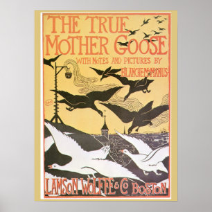 Póster Anuncio de Art Nouveau vintage Mother Goose