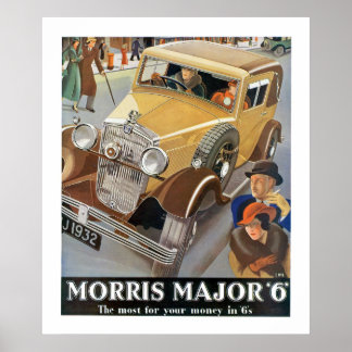 Póster Anuncio de automóvil Morris Major '6'