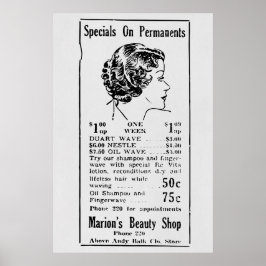 Póster Anuncio de belleza de época de 1935