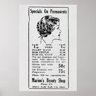 Póster Anuncio de belleza vintage de 1935