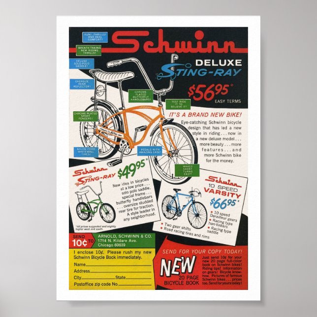 Póster Anuncio de Bicicleta Antigua (Frente)