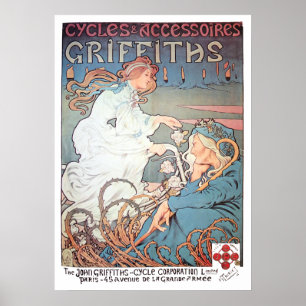 Póster Anuncio de bicicleta Art Nouveau vintage de H. Thi