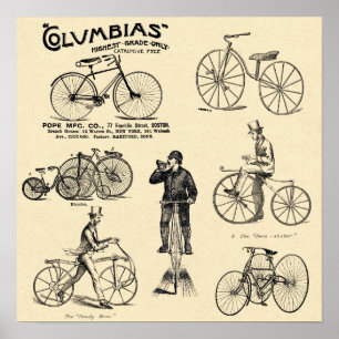 Póster Anuncio de bicicleta Columbia vintage