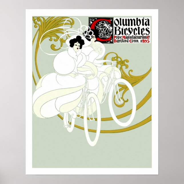 Póster Anuncio de bicicleta de Art Nouveau por Will Bradl (Frente)
