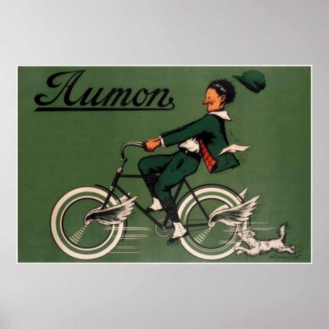 Póster Anuncio de bicicleta de Aumon vintage (Frente)