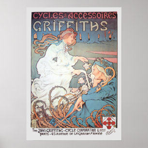 Póster Anuncio de bicicleta francesa Art Nouveau vintage