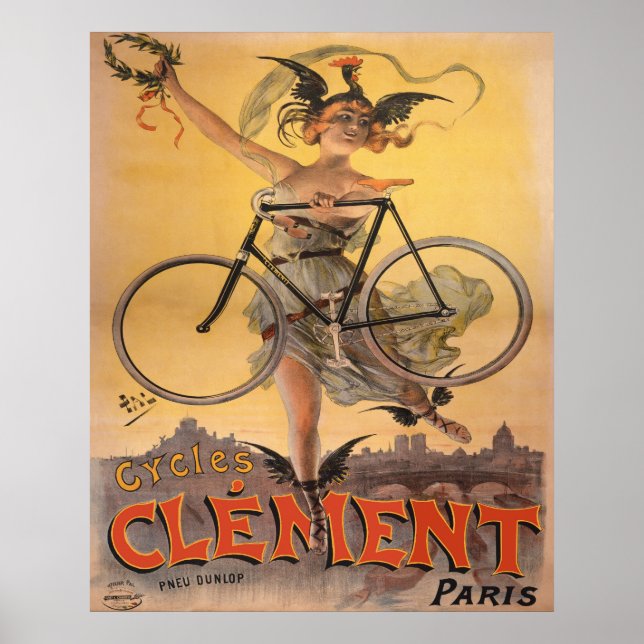 Póster Anuncio de bicicleta francesa de 1898 (Frente)