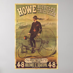 Póster Anuncio de bicicletas y triciclos de Howe