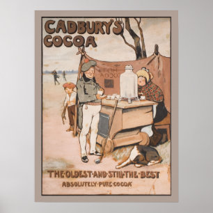 Póster Anuncio de cacao de Cadbury de época