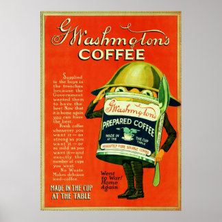 Póster Anuncio de café de época.