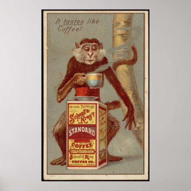 Póster Anuncio de café de época (Frente)