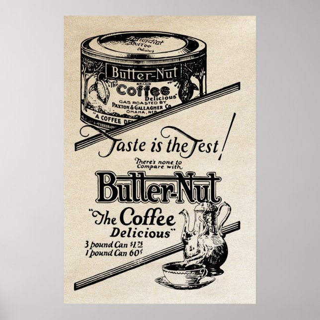 Póster Anuncio de café de época de 1925 (Frente)