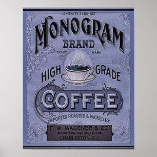 Póster Anuncio de café monocasco de 1900