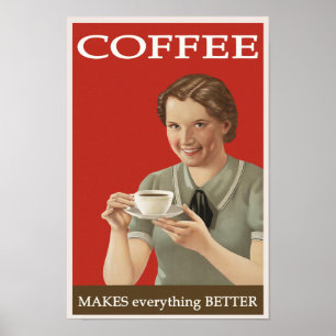 Póster Anuncio de café "Todo mejor"