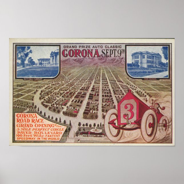 Póster Anuncio de carrera por carretera de Corona (Frente)