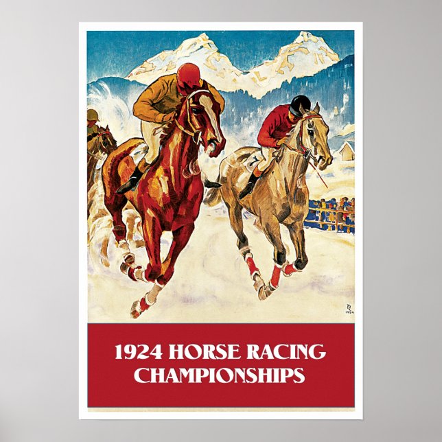 Póster Anuncio de Carreras de caballos de la época 1924 (Frente)