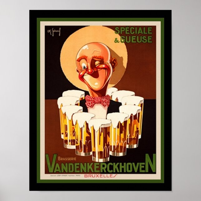 Póster Anuncio de cerveza belga de estilo Art Déco de 193 (Frente)
