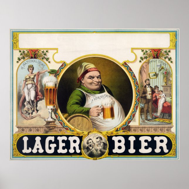 Póster Anuncio de cerveza de cerveza de lager alemana vin (Frente)