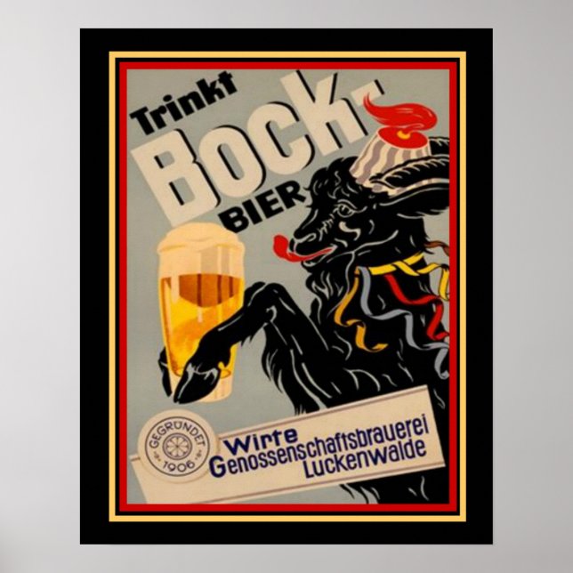 Póster Anuncio de cerveza de media luna alemana de 1906 1 (Frente)
