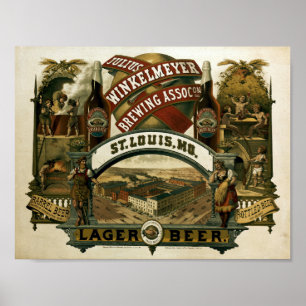 Póster Anuncio de cerveza vintage de Julius Winkelmeyer B