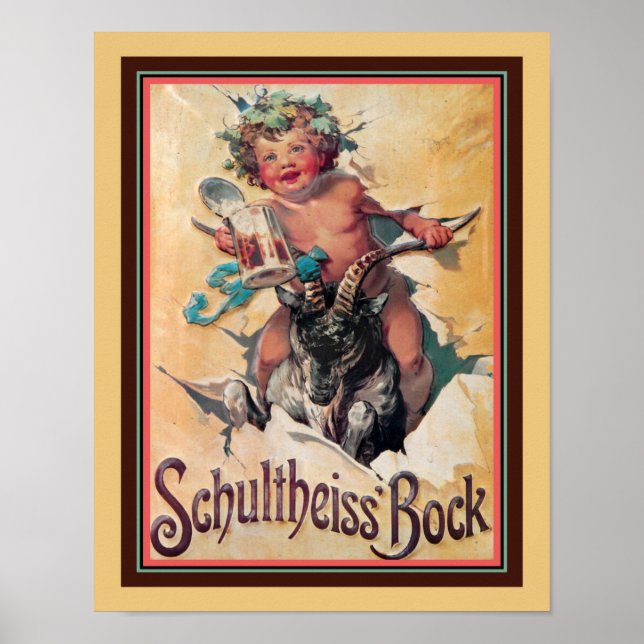Póster Anuncio de cerveza Vintage Schultheiss (Frente)