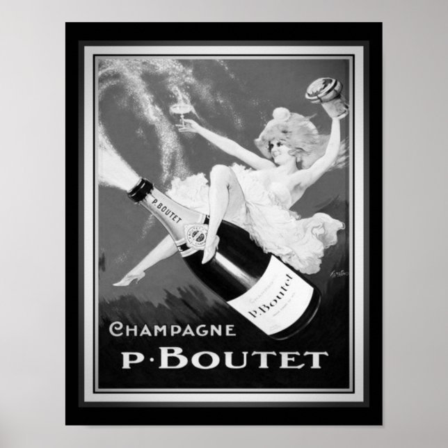 Póster Anuncio de champán "P. Boutet" de 1920 (Frente)