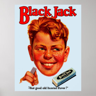 Póster Anuncio de chicle Black Jack de los años 20