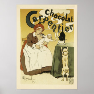 Póster Anuncio de chocolate Carpentier de época